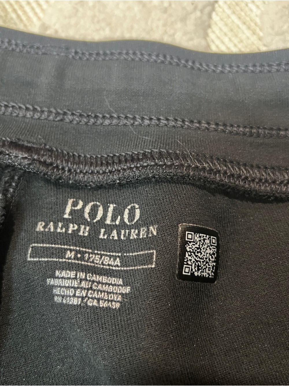 Polo Ralph Lauren Jogger Pants Mens Medium Black Double-Knit Drawstring Waist - Picture 4 of 8